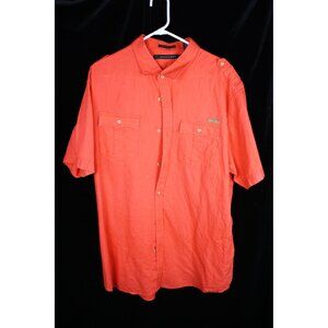 Sean John Men's Shirt Size 3X Pocket Button Down Short Sleeve Salmon